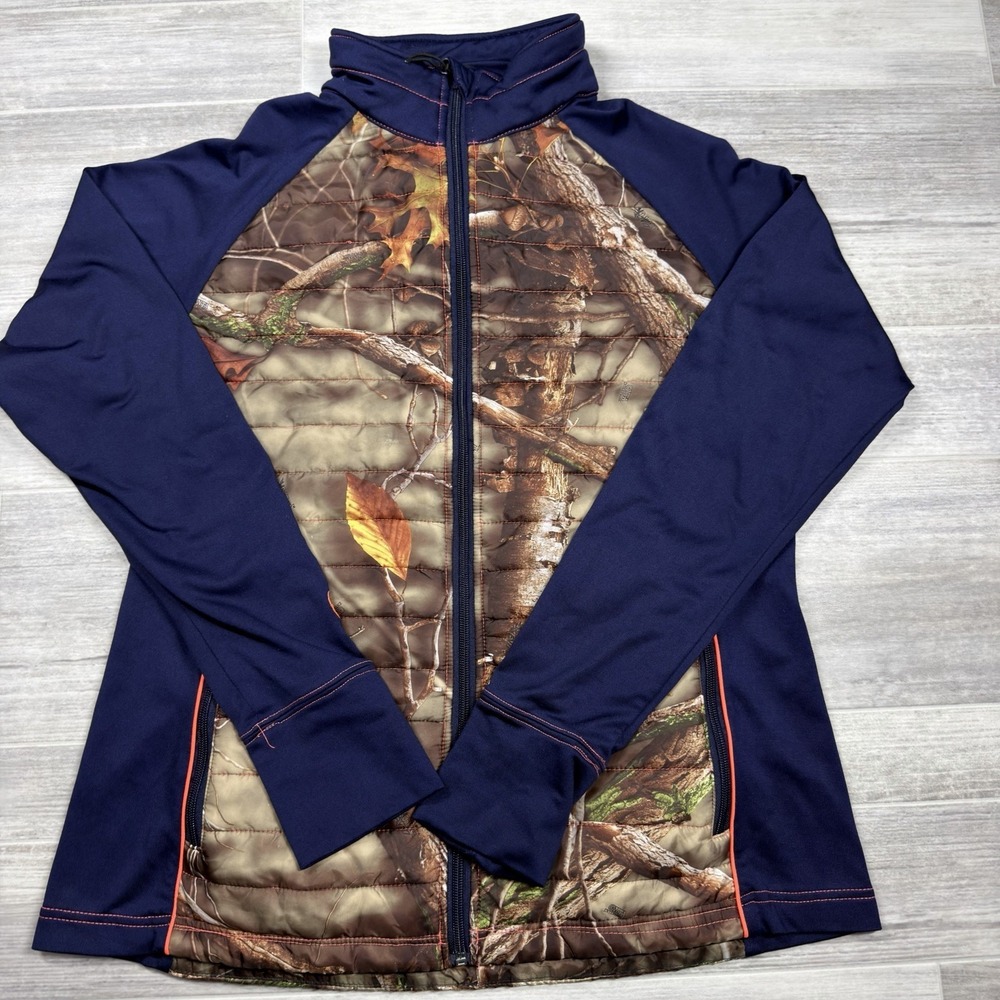 HUNTWORTH Women's Size Medium "Oak Tree" Camo Puffer Blue Light Outdoor Jacket
